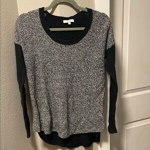 Madewell Black and Gray Textured Sweater